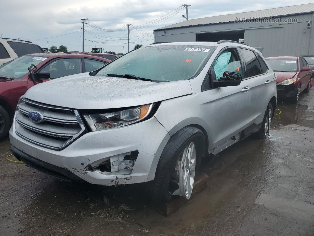 2017 Ford Edge Se Silver vin: 2FMPK4G99HBB72358