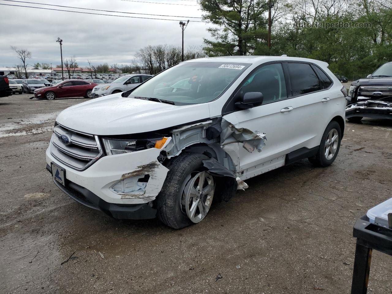 2017 Ford Edge Se White vin: 2FMPK4G99HBB78757