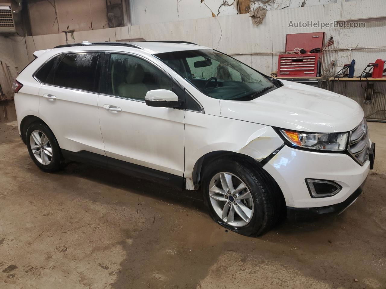 2016 Ford Edge Sel White vin: 2FMPK4J80GBC06895