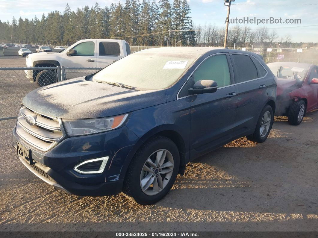 2017 Ford Edge Sel Синий vin: 2FMPK4J80HBB11562