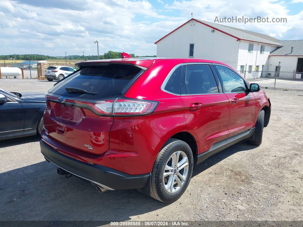 2017 Ford Edge Sel Red vin: 2FMPK4J80HBB72247