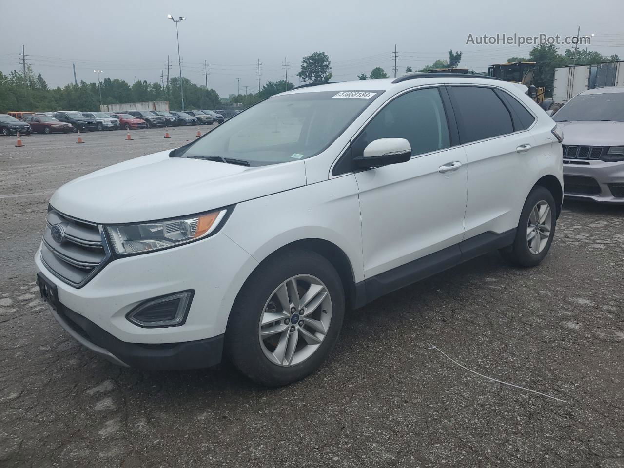 2017 Ford Edge Sel White vin: 2FMPK4J80HBB94278