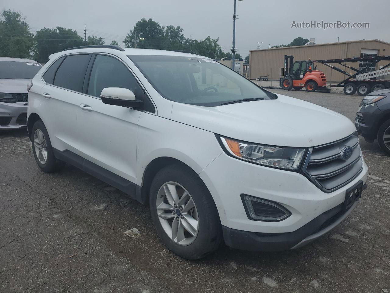 2017 Ford Edge Sel White vin: 2FMPK4J80HBB94278