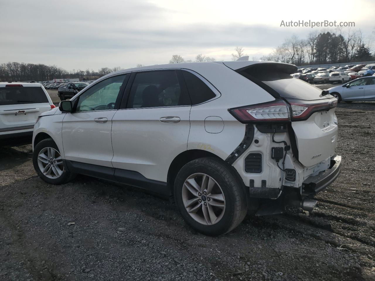 2017 Ford Edge Sel White vin: 2FMPK4J81HBB66358