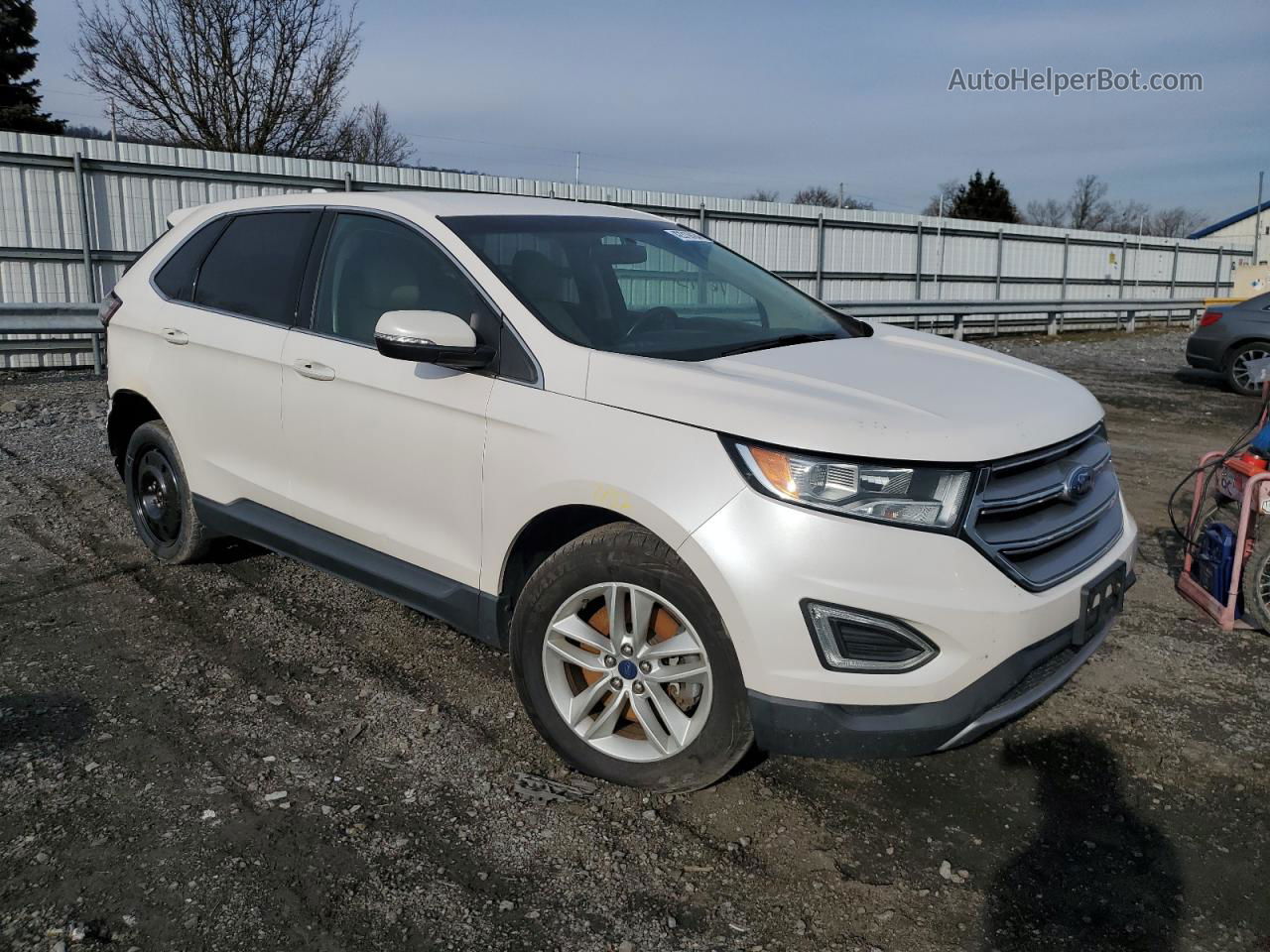 2017 Ford Edge Sel White vin: 2FMPK4J81HBB66358