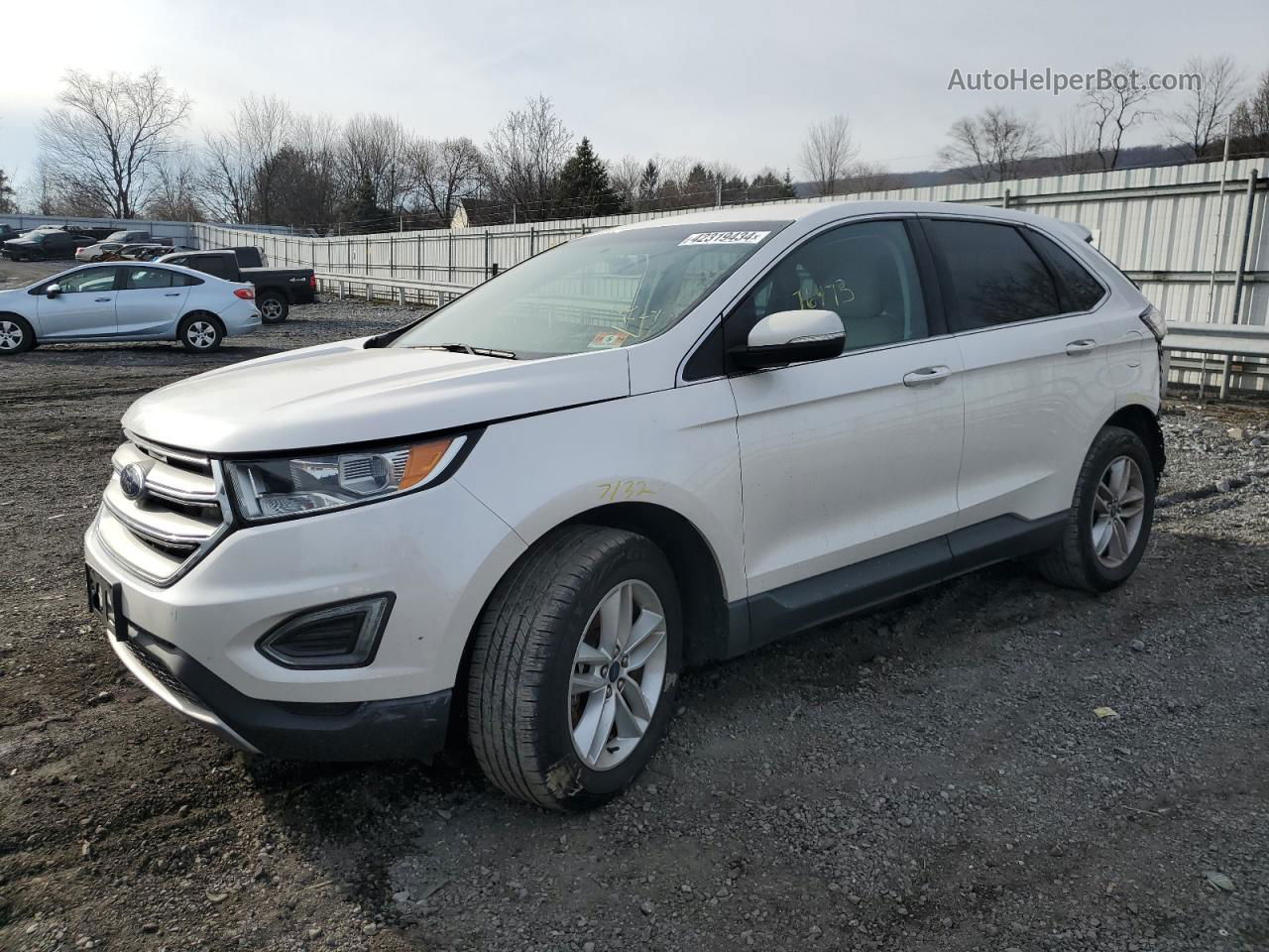 2017 Ford Edge Sel White vin: 2FMPK4J81HBB66358