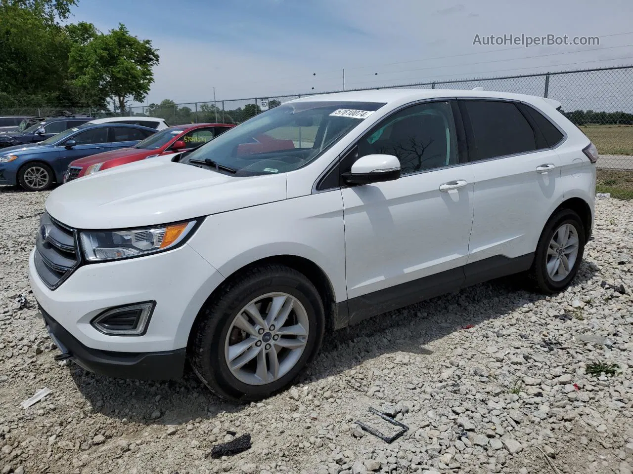 2017 Ford Edge Sel White vin: 2FMPK4J82HBB41890