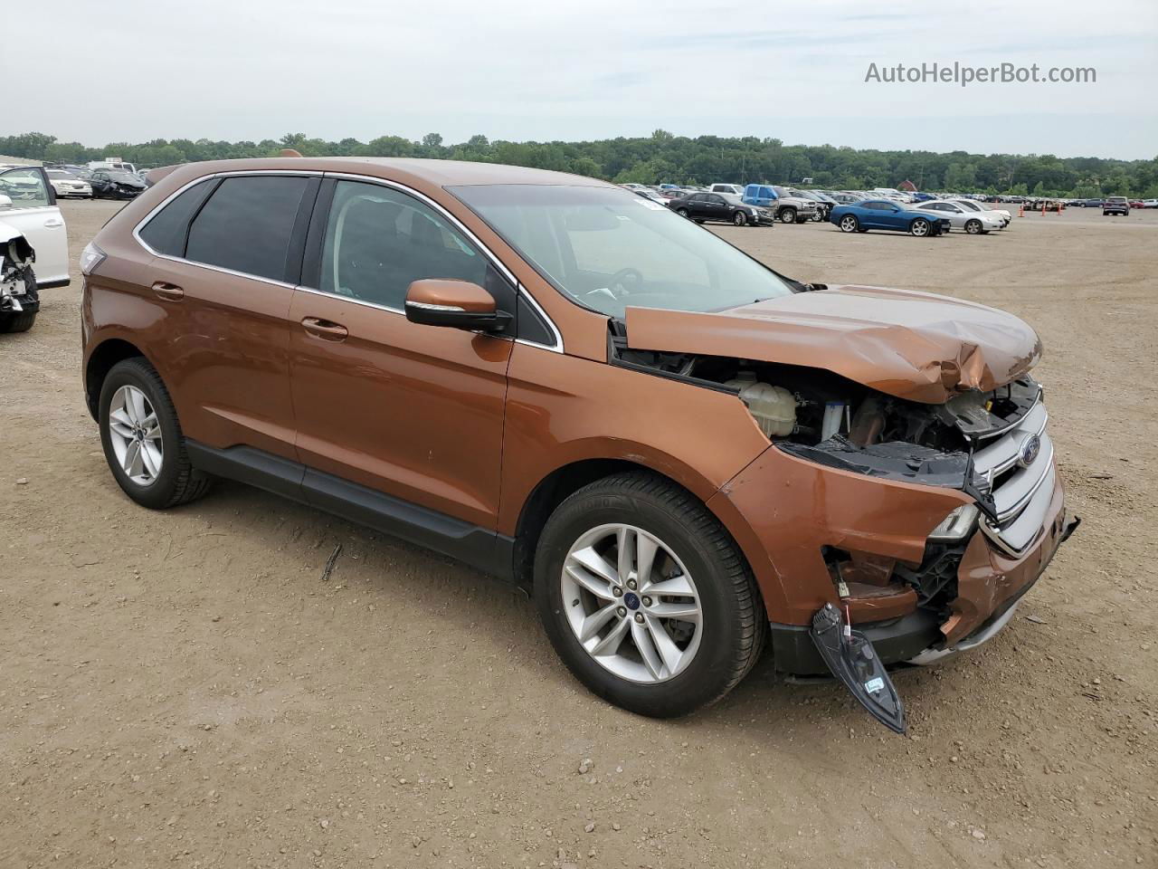 2017 Ford Edge Sel Оранжевый vin: 2FMPK4J82HBC28317