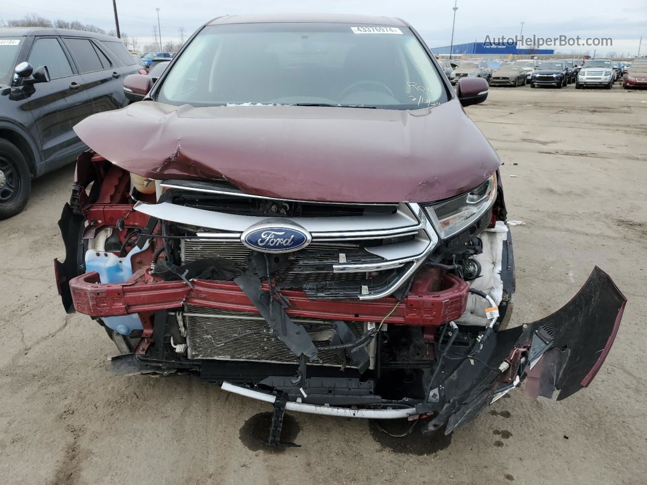 2018 Ford Edge Sel Burgundy vin: 2FMPK4J82JBB24609