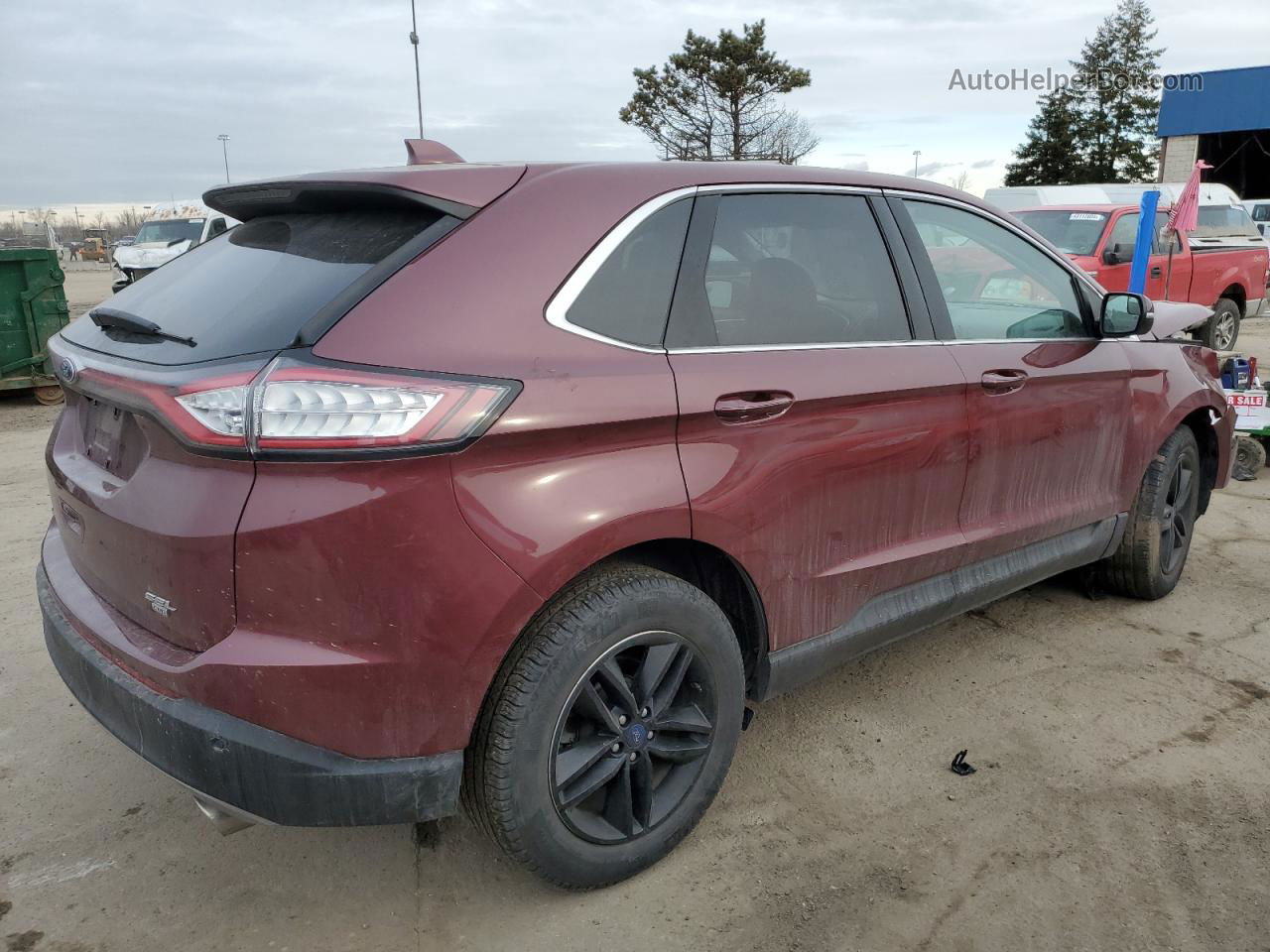 2018 Ford Edge Sel Burgundy vin: 2FMPK4J82JBB24609