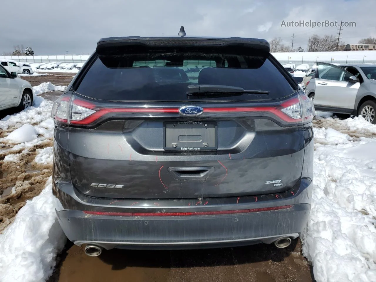 2018 Ford Edge Sel Gray vin: 2FMPK4J82JBB69873