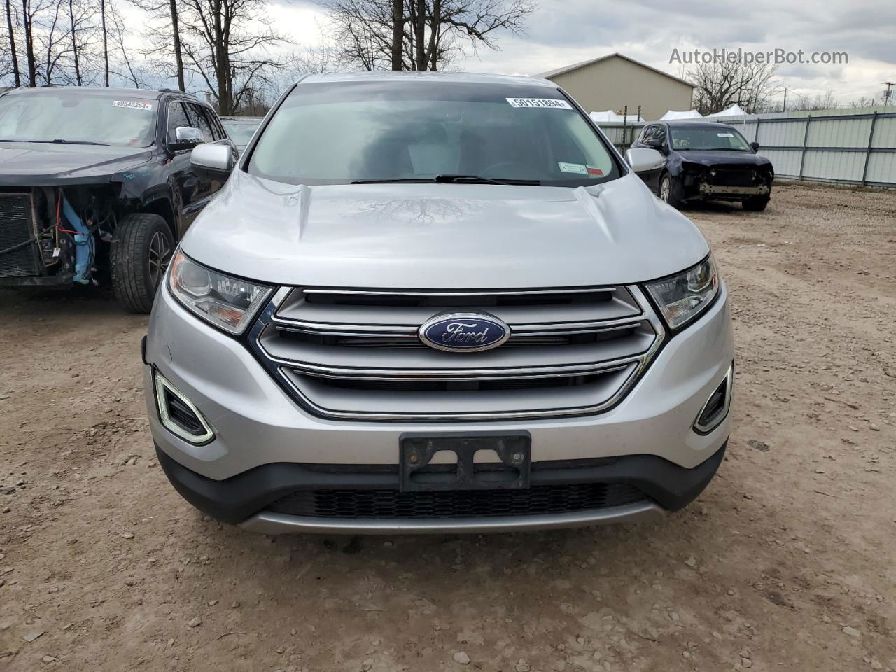 2016 Ford Edge Sel Silver vin: 2FMPK4J83GBC62216