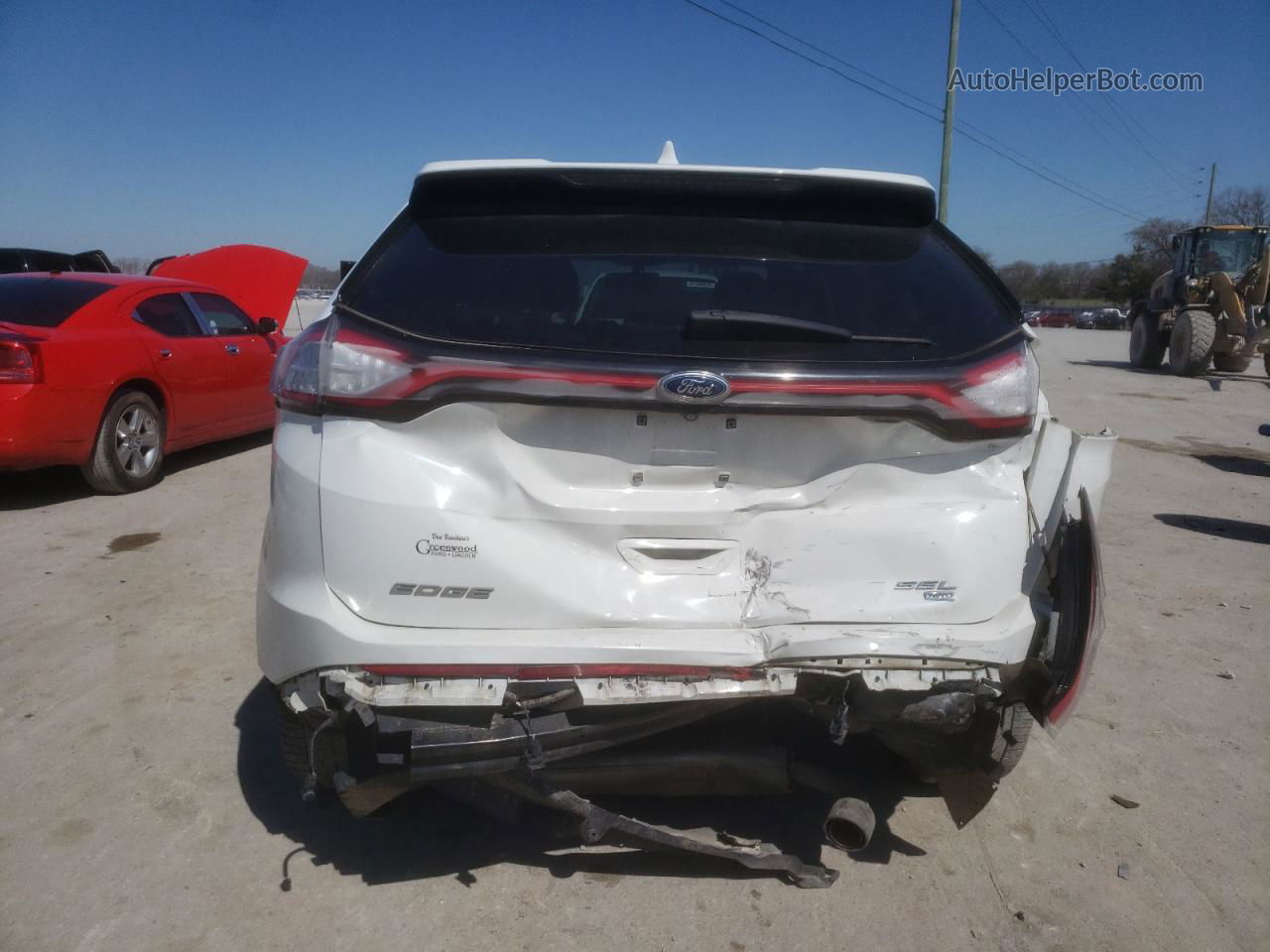 2018 Ford Edge Sel White vin: 2FMPK4J83JBB88996