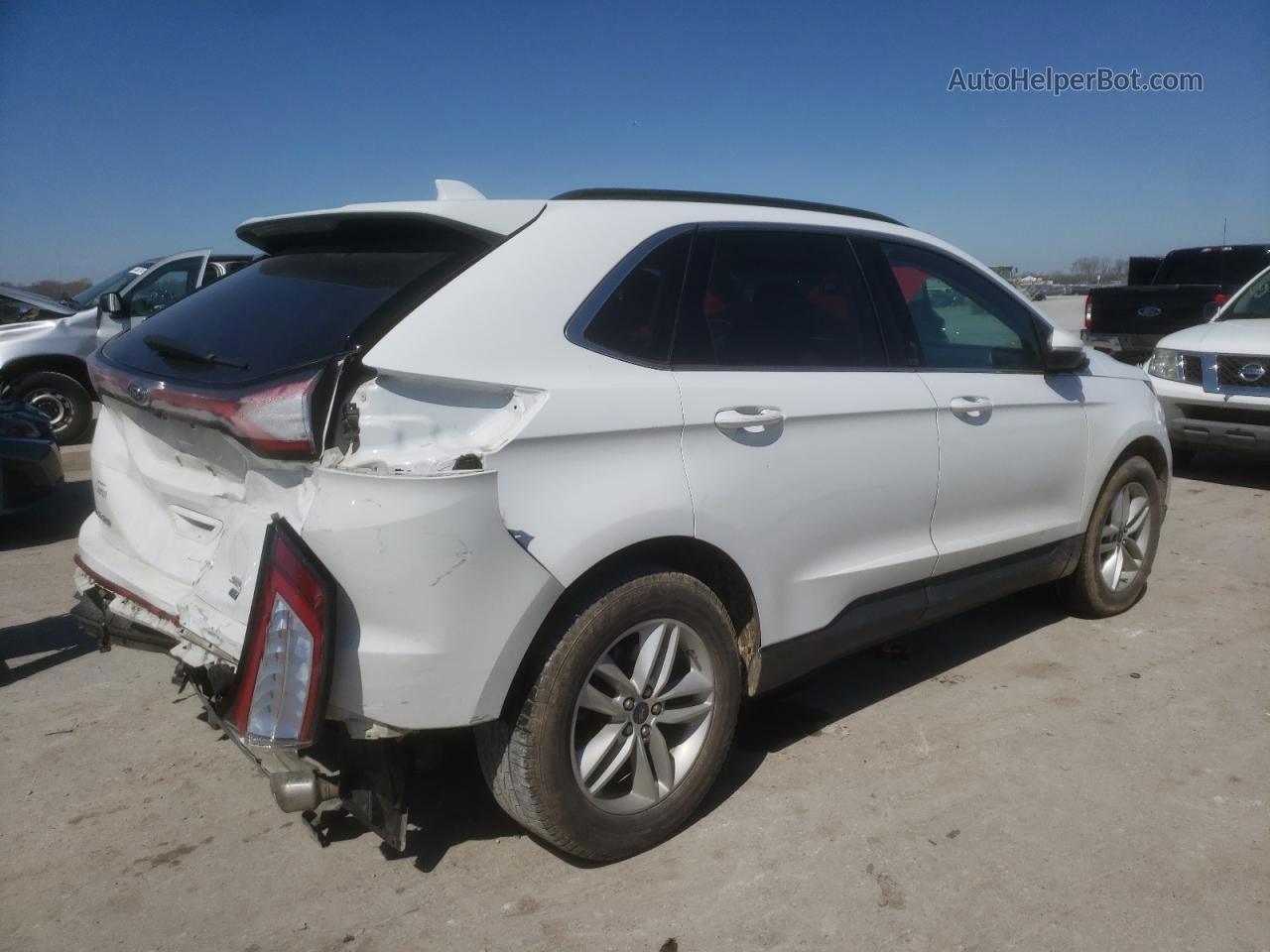 2018 Ford Edge Sel White vin: 2FMPK4J83JBB88996