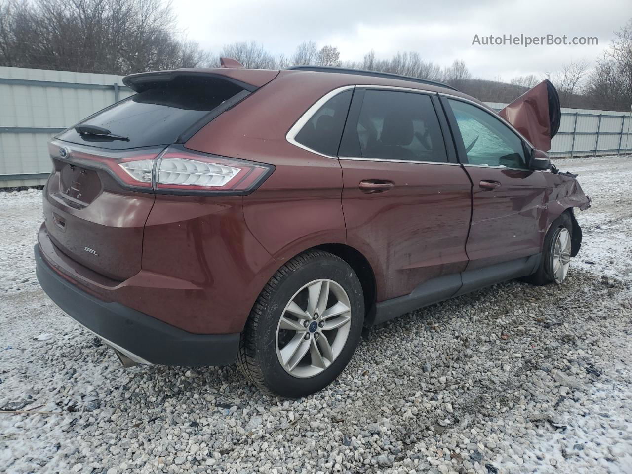 2016 Ford Edge Sel Burgundy vin: 2FMPK4J84GBC13526