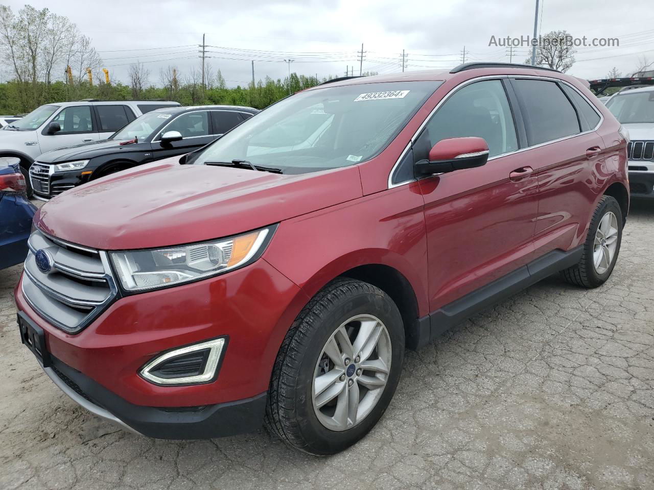 2016 Ford Edge Sel Maroon vin: 2FMPK4J84GBC66260