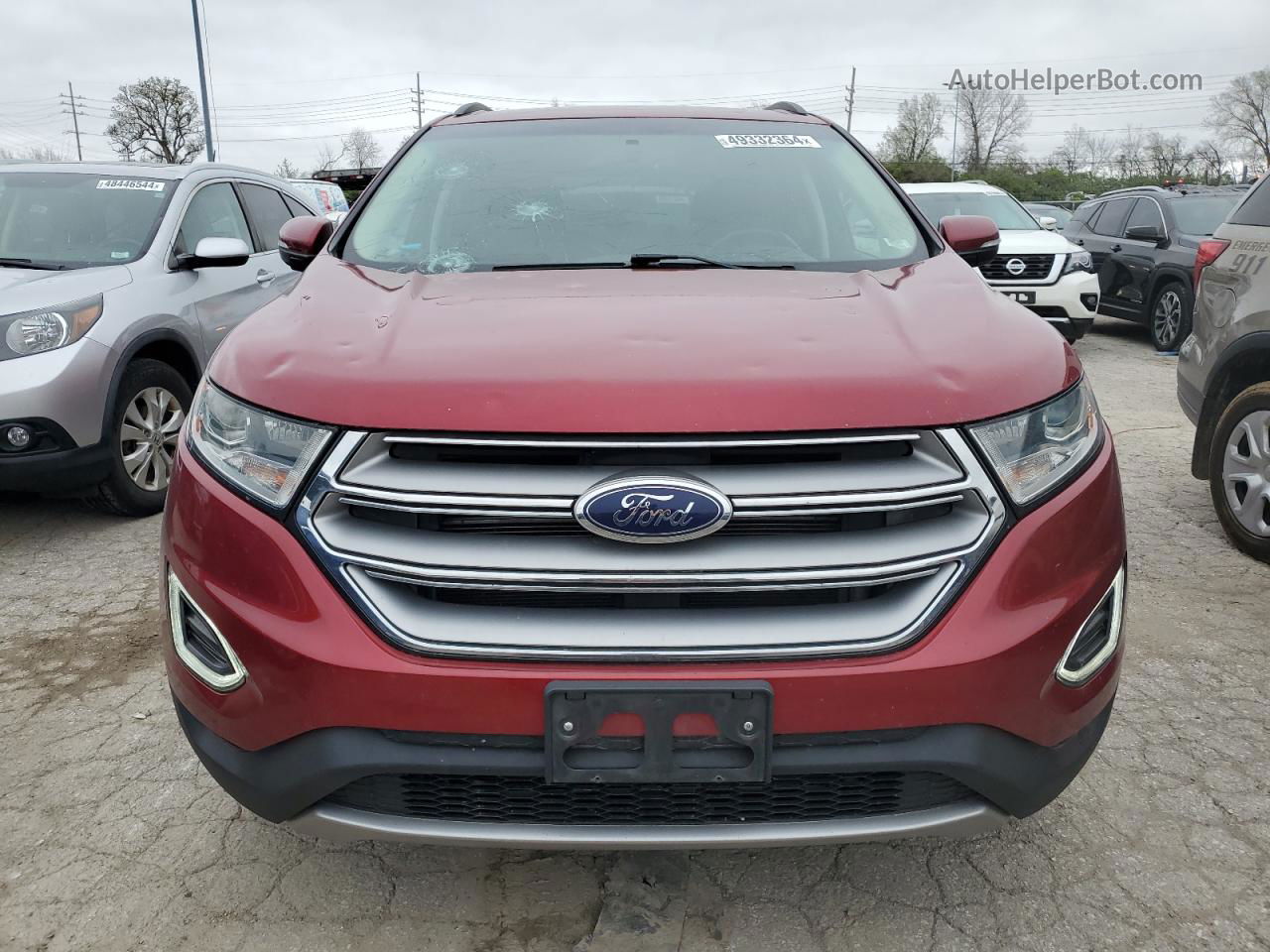 2016 Ford Edge Sel Maroon vin: 2FMPK4J84GBC66260