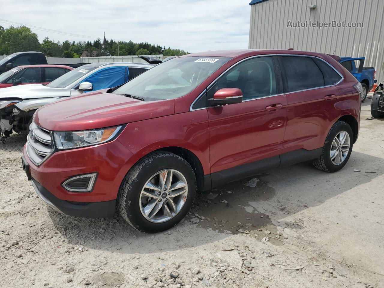 2017 Ford Edge Sel Red vin: 2FMPK4J84HBB26324