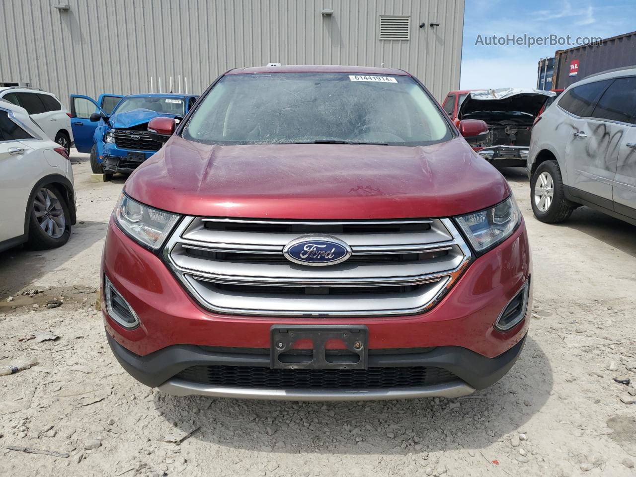 2017 Ford Edge Sel Red vin: 2FMPK4J84HBB26324