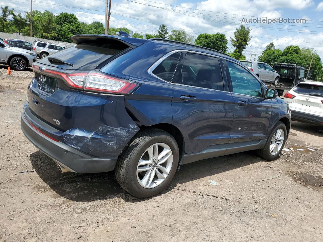 2017 Ford Edge Sel Blue vin: 2FMPK4J84HBB33838