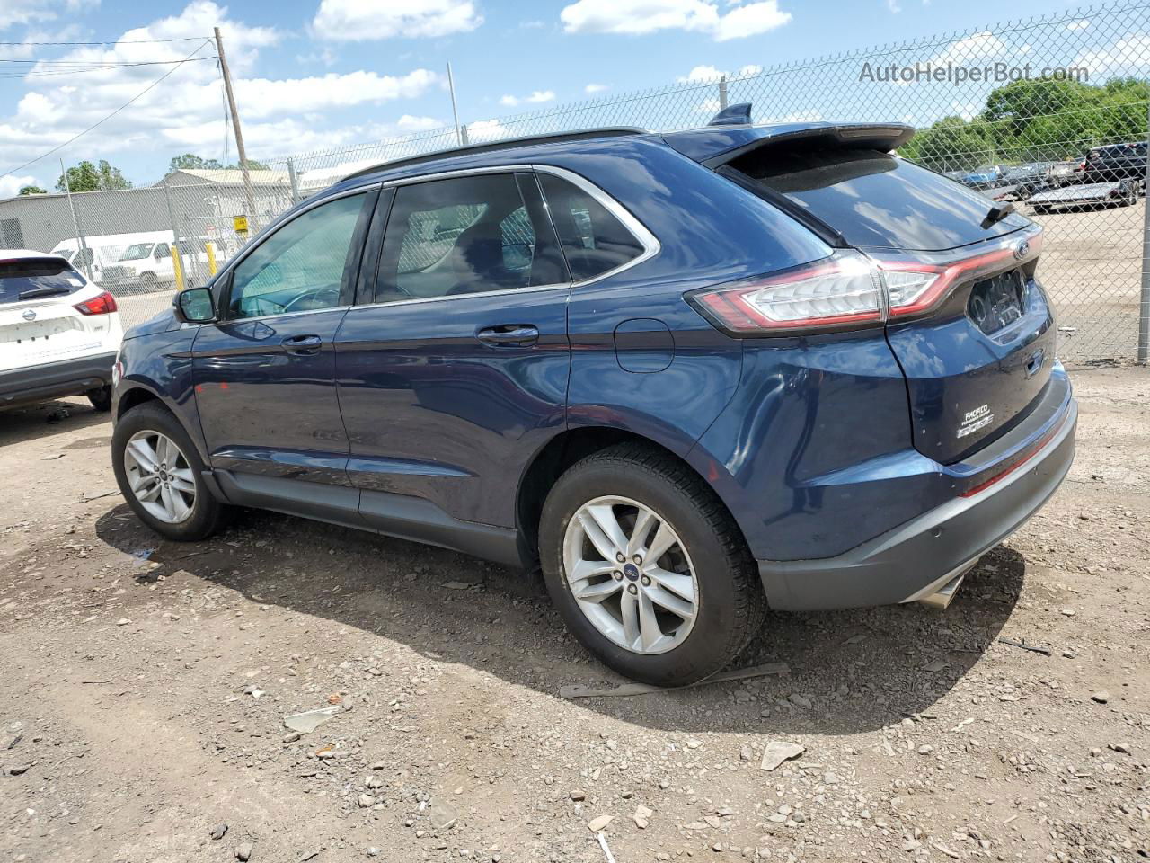 2017 Ford Edge Sel Синий vin: 2FMPK4J84HBB33838