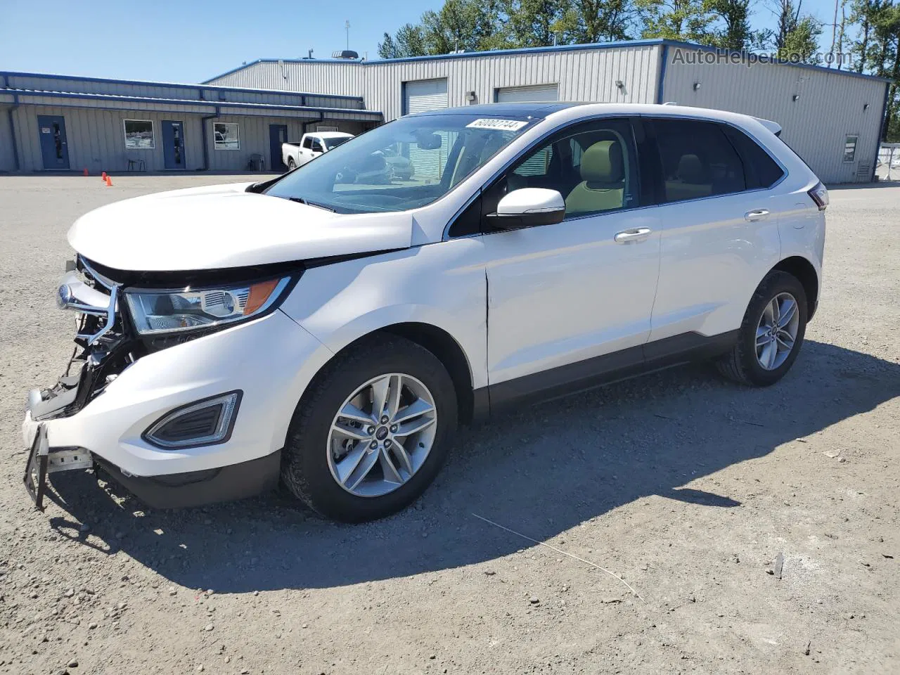 2017 Ford Edge Sel White vin: 2FMPK4J84HBB62045