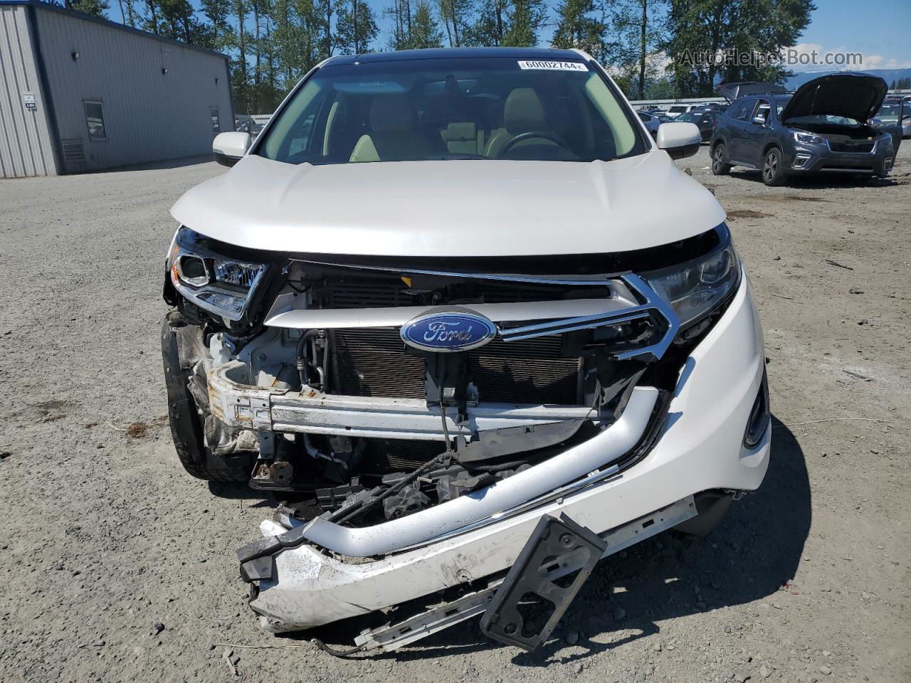 2017 Ford Edge Sel White vin: 2FMPK4J84HBB62045