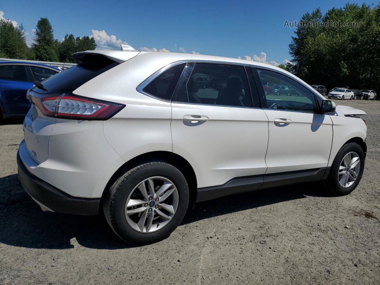 2017 Ford Edge Sel White vin: 2FMPK4J84HBB62045