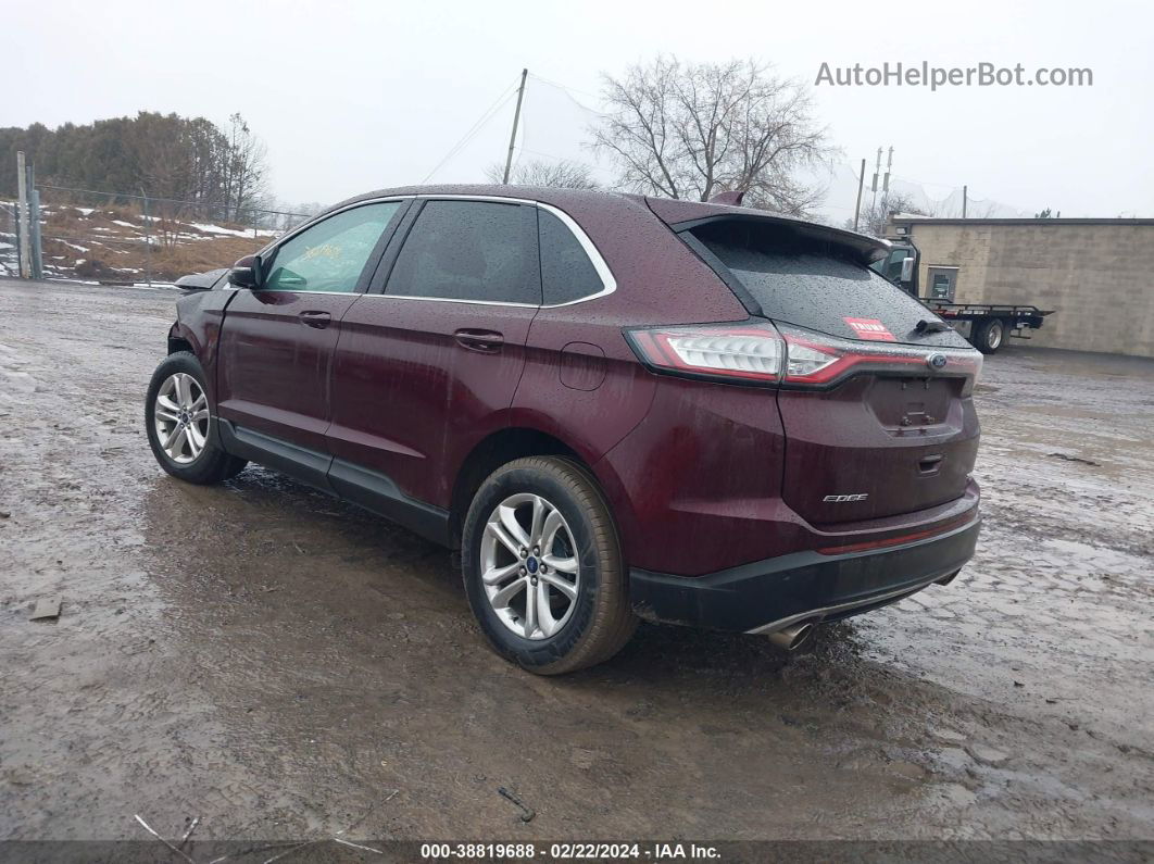 2018 Ford Edge Sel Maroon vin: 2FMPK4J84JBB55814