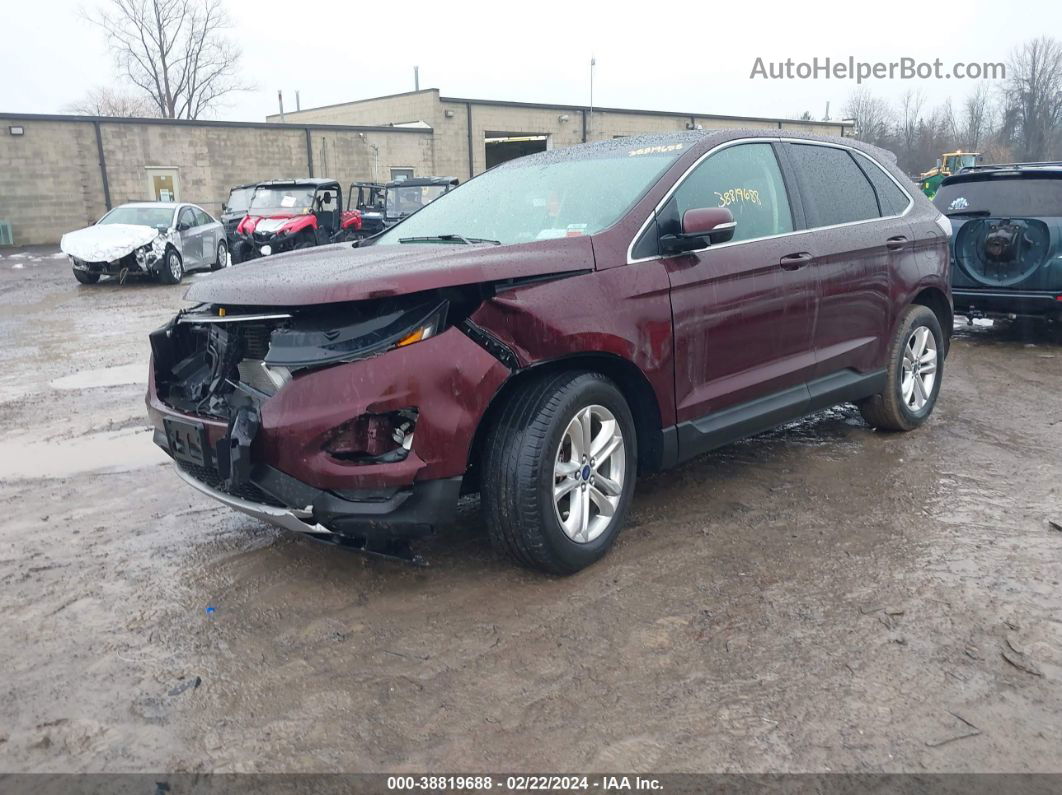 2018 Ford Edge Sel Maroon vin: 2FMPK4J84JBB55814