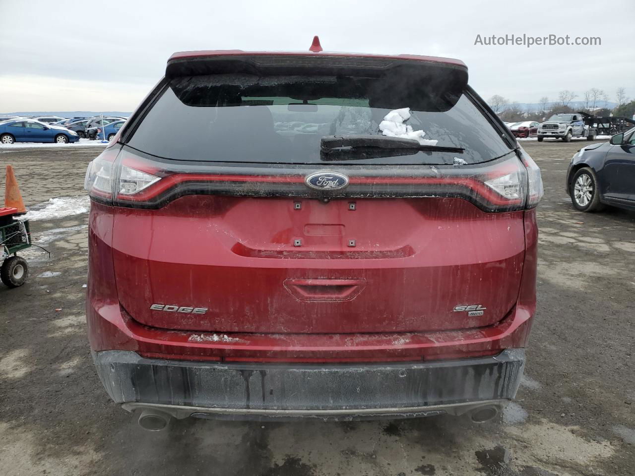 2018 Ford Edge Sel Burgundy vin: 2FMPK4J84JBB93057