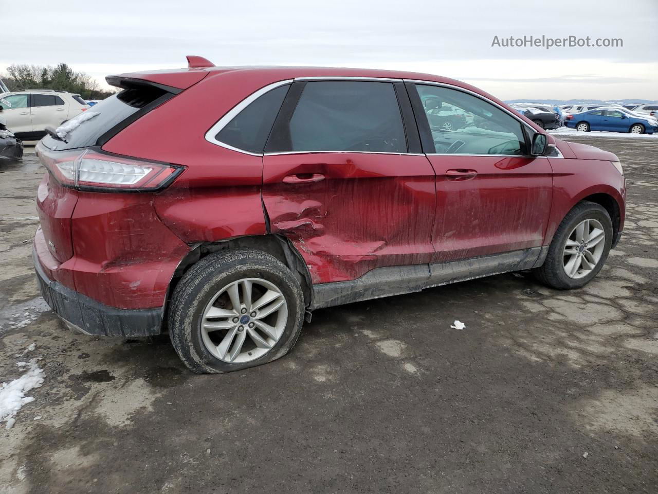 2018 Ford Edge Sel Burgundy vin: 2FMPK4J84JBB93057