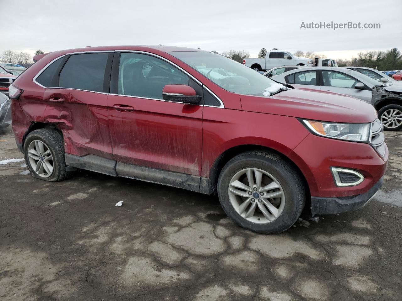 2018 Ford Edge Sel Burgundy vin: 2FMPK4J84JBB93057