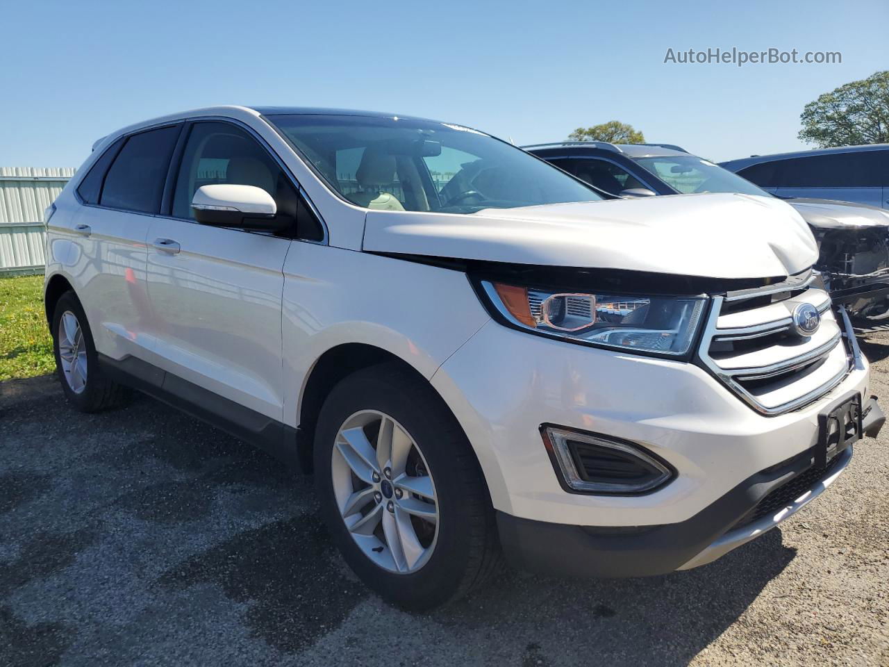 2017 Ford Edge Sel White vin: 2FMPK4J85HBB40295