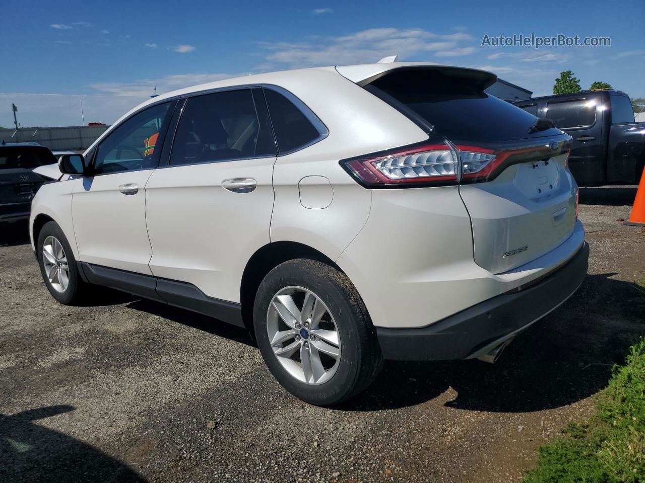 2017 Ford Edge Sel White vin: 2FMPK4J85HBB40295