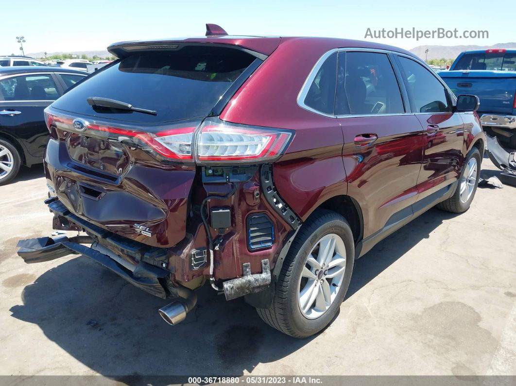 2017 Ford Edge Sel Maroon vin: 2FMPK4J85HBC52630