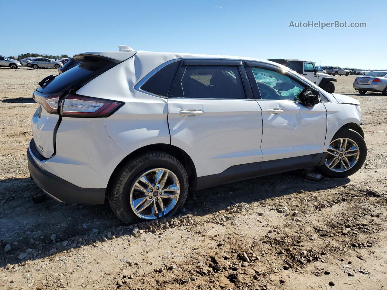 2017 Ford Edge Sel White vin: 2FMPK4J87HBC16812