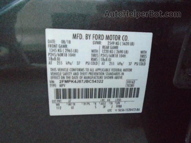 2018 Ford Edge Sel Unknown vin: 2FMPK4J87JBC54322