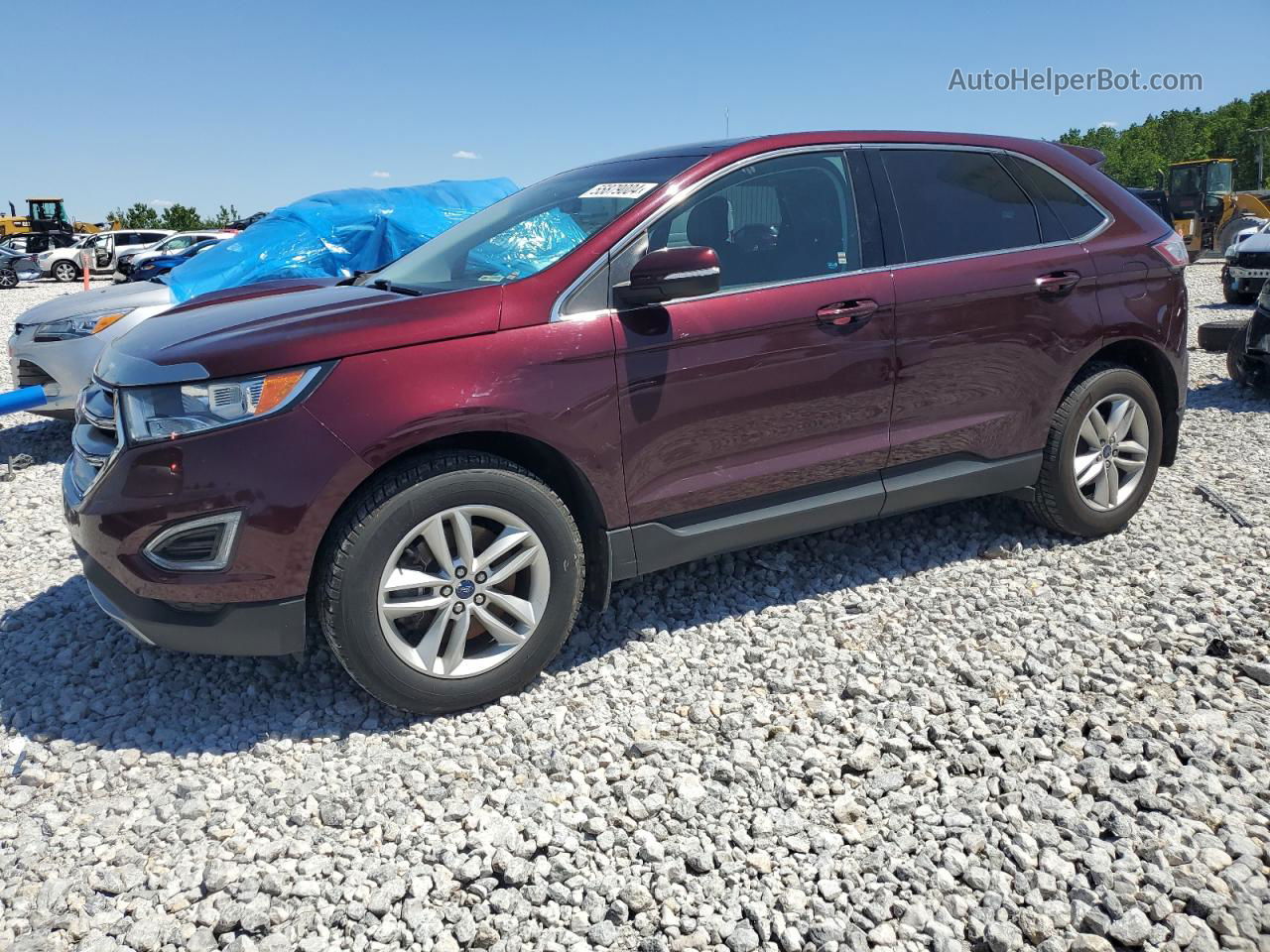 2017 Ford Edge Sel Burgundy vin: 2FMPK4J88HBB73405