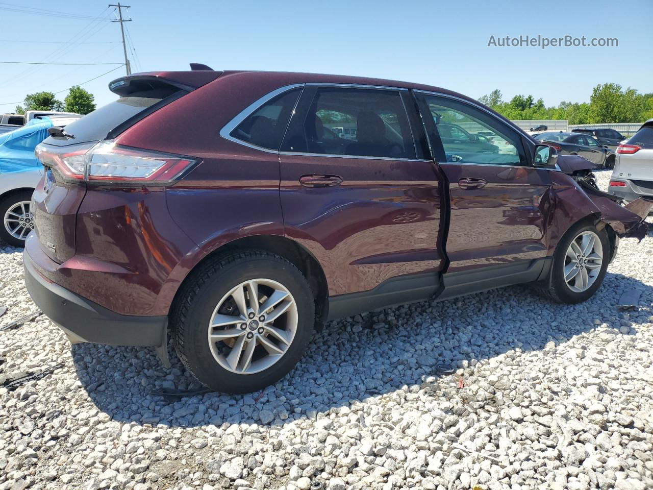 2017 Ford Edge Sel Burgundy vin: 2FMPK4J88HBB73405