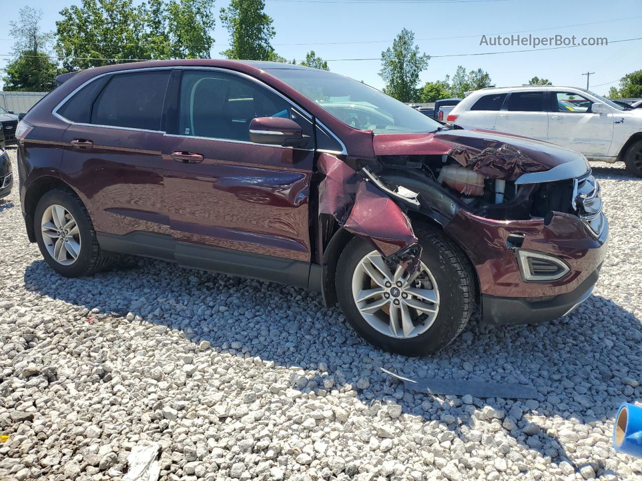 2017 Ford Edge Sel Burgundy vin: 2FMPK4J88HBB73405