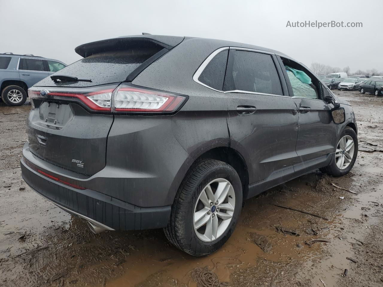 2018 Ford Edge Sel Gray vin: 2FMPK4J89JBB71989