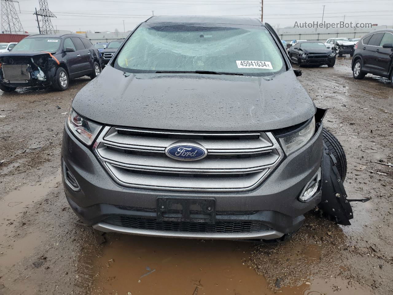 2018 Ford Edge Sel Gray vin: 2FMPK4J89JBB71989