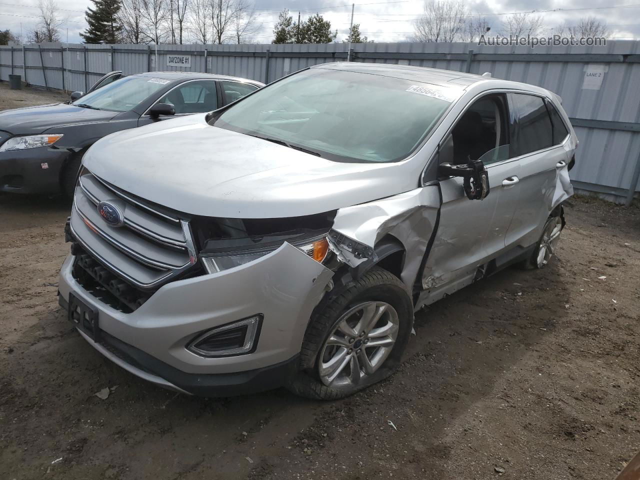 2016 Ford Edge Sel Silver vin: 2FMPK4J8XGBB19585