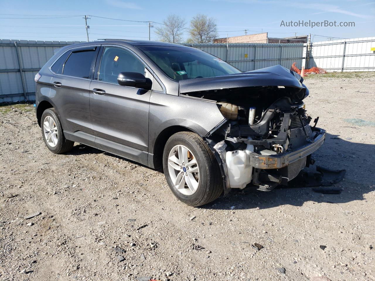 2017 Ford Edge Sel Gray vin: 2FMPK4J8XHBB45511