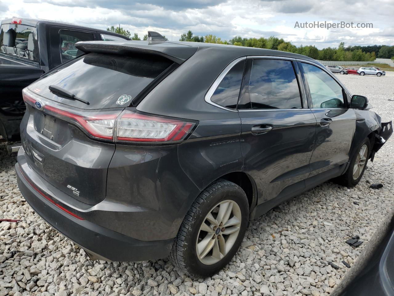 2017 Ford Edge Sel Gray vin: 2FMPK4J8XHBC37380