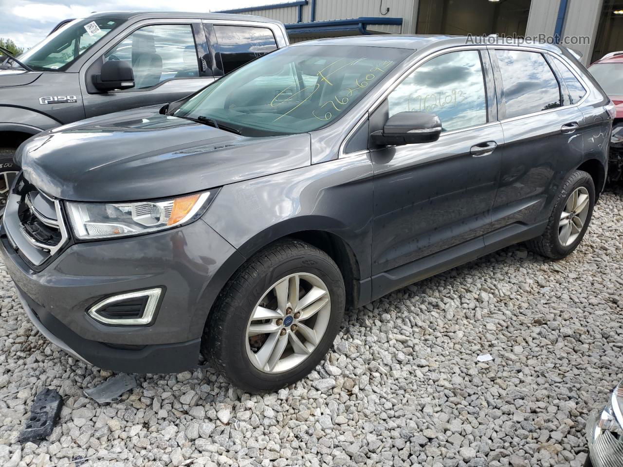 2017 Ford Edge Sel Gray vin: 2FMPK4J8XHBC37380