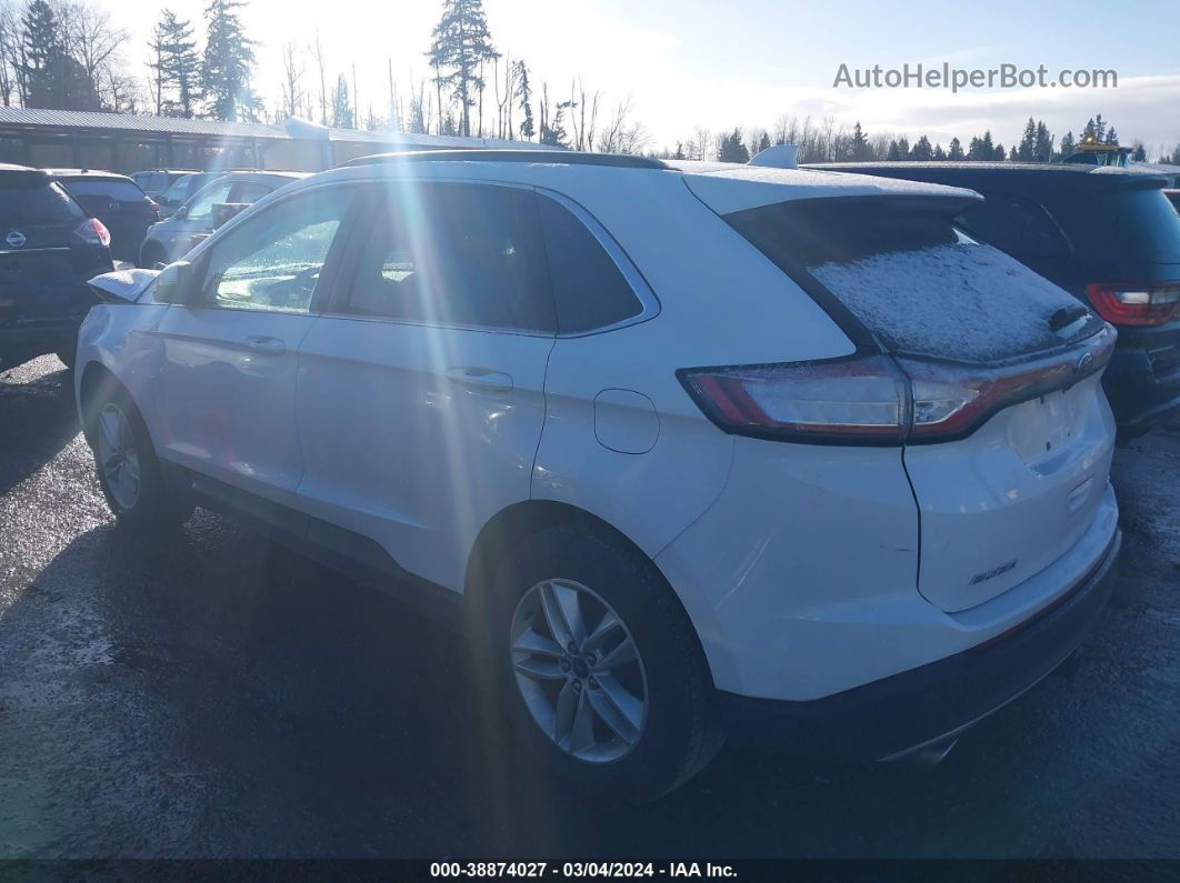 2018 Ford Edge Sel White vin: 2FMPK4J8XJBB13695