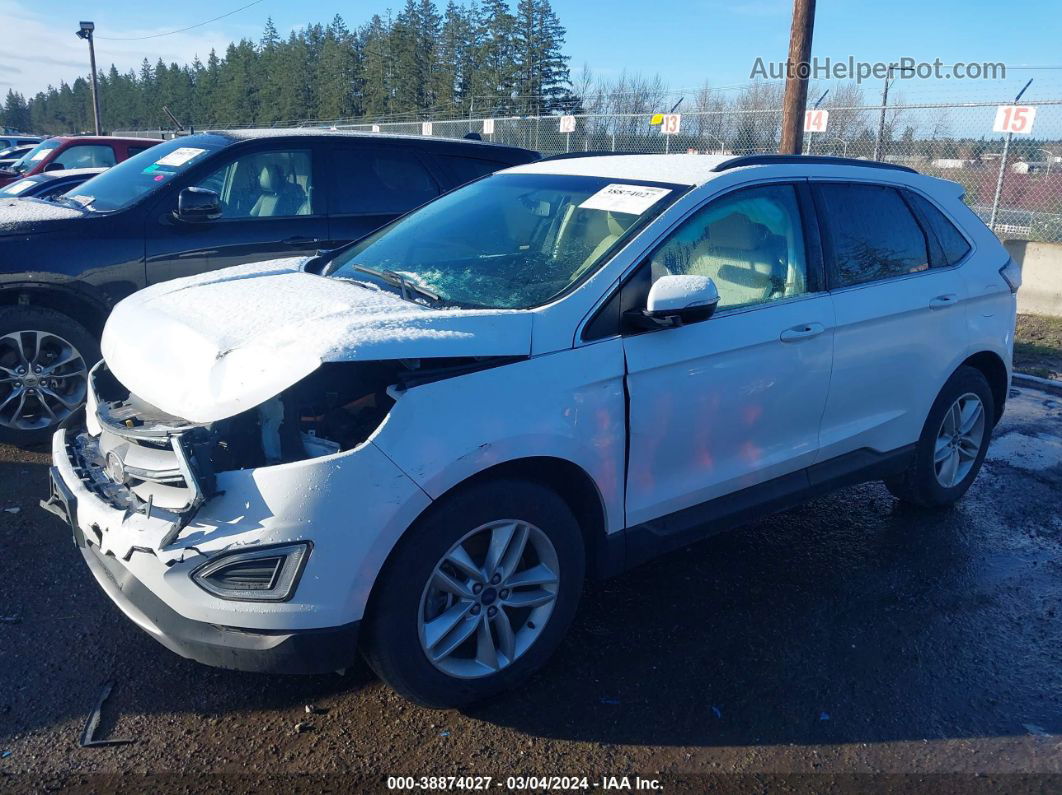 2018 Ford Edge Sel White vin: 2FMPK4J8XJBB13695