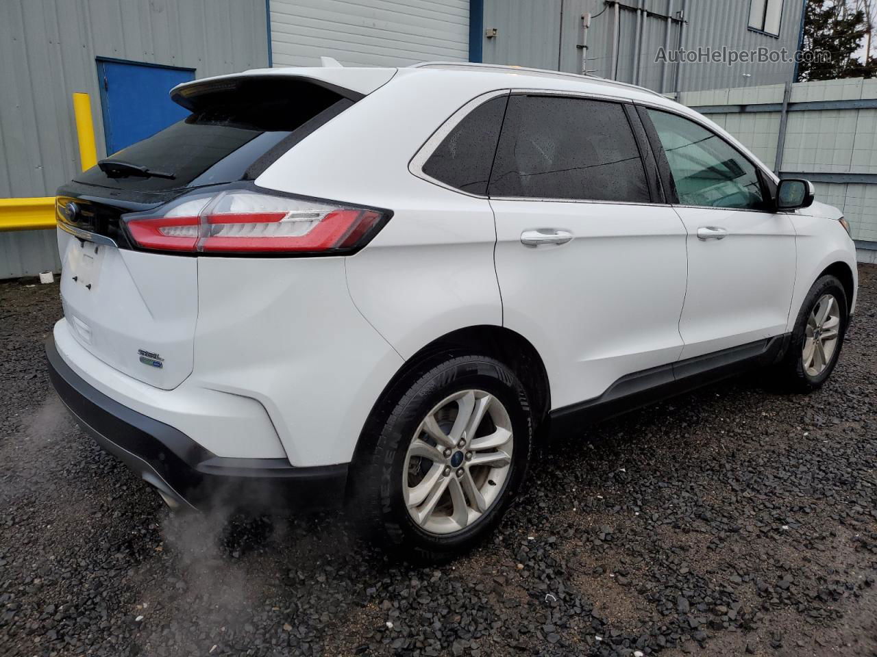 2019 Ford Edge Sel White vin: 2FMPK4J90KBC26047